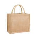 Hot Sale Custom Made Natural Jute Tote Shopping Bag with Custom Logo Printed for Shopping